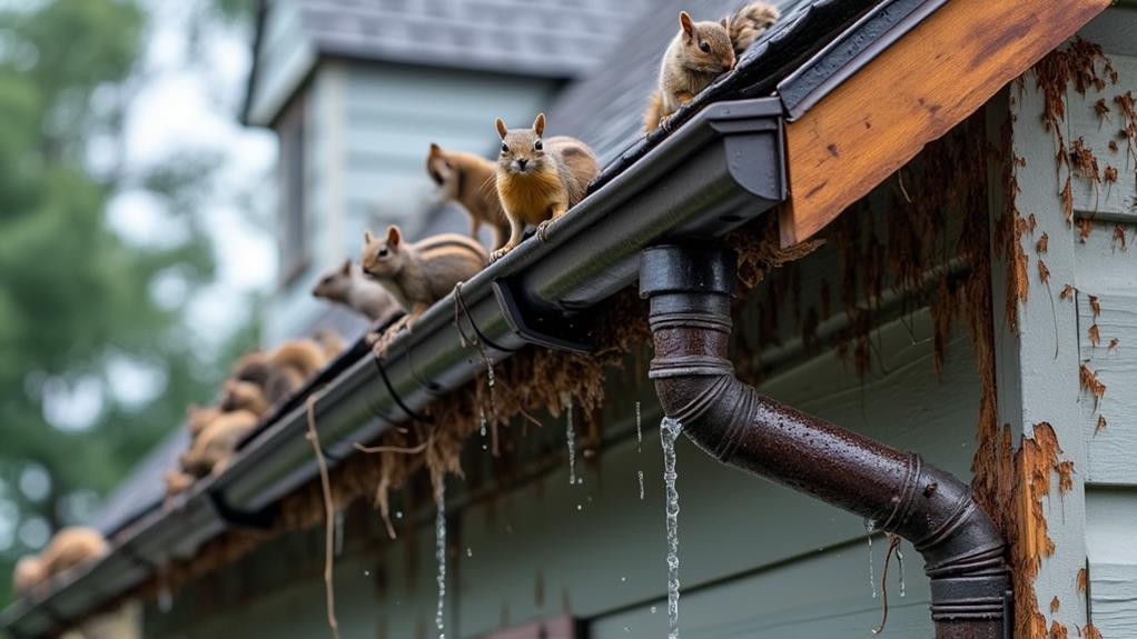 Pested-Inffected Clogged Gutters